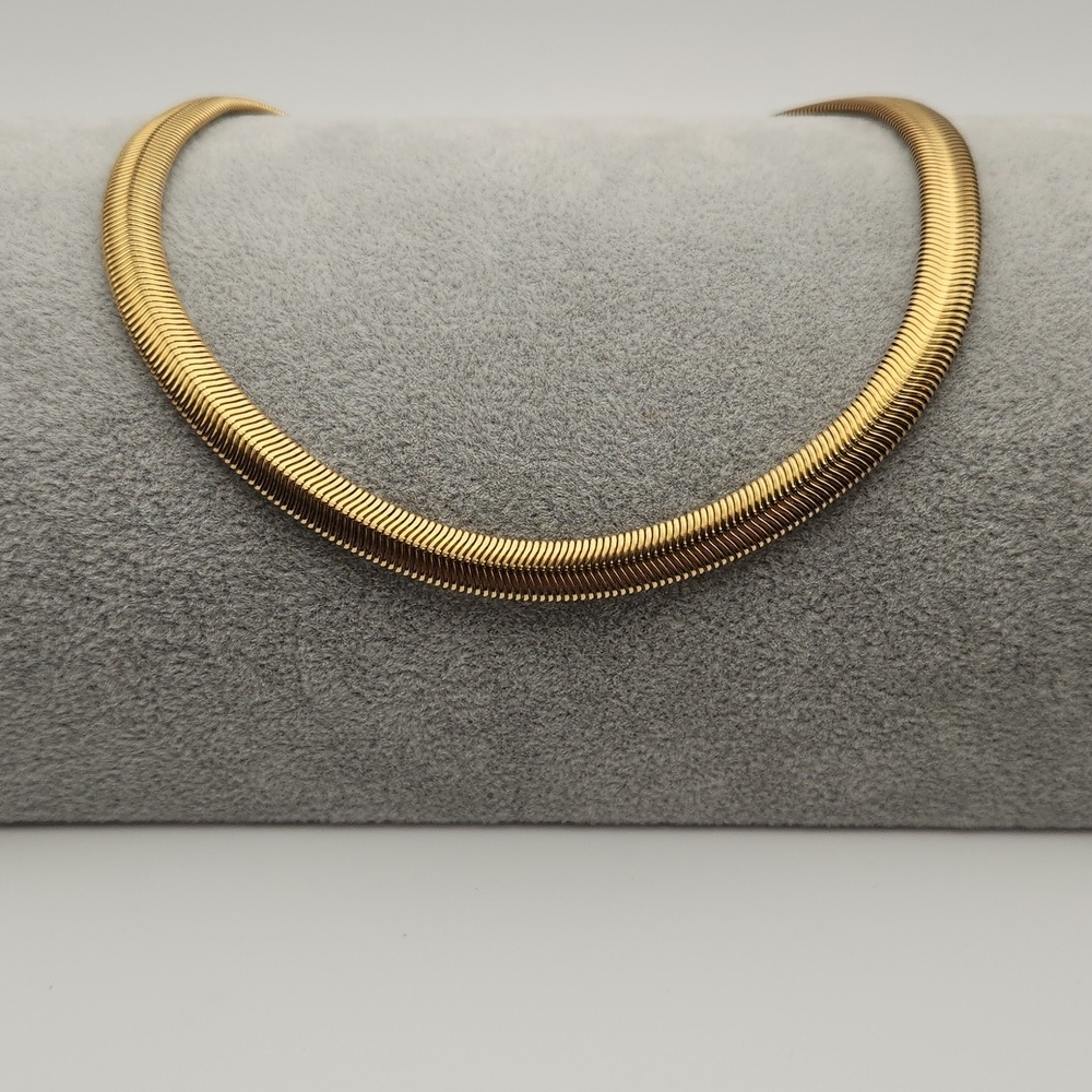 18k Gold Plated Stainless Steel Chunky Snake Chain,  Approx. 15.9 Inches